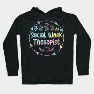 Social work Therapist cute floral watercolor Hoodie